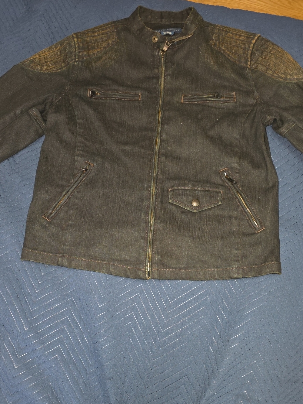 Ralph Lauren Men's Dark Olive Utility Jacket with Zip Front